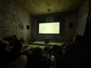 Picture: Filmscreening bei der Eröffnung von Umpolen im Löwenbräukeller im Mai 2026