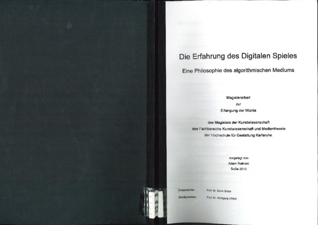 Bild:  Die Erfahrung des digitalen Spiels Deckblatt