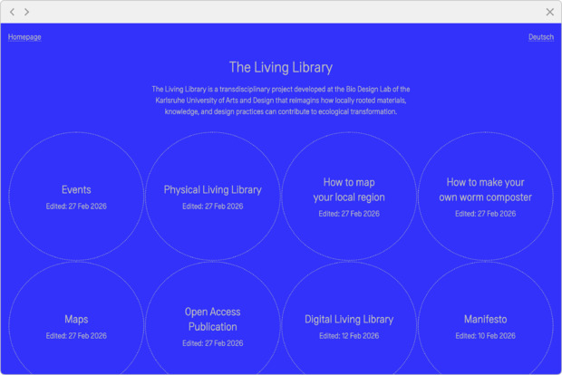 Bild:  Startseite (Digitale Living Library)