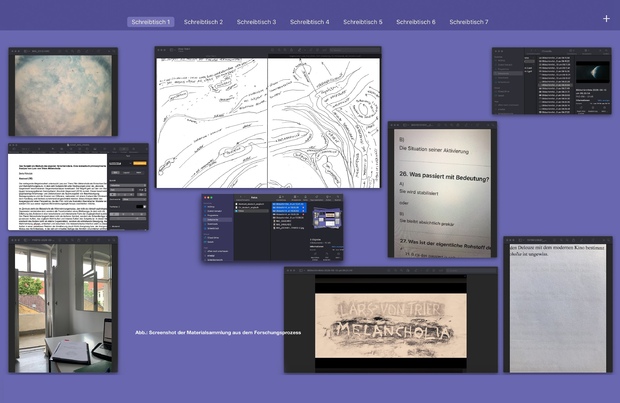 Picture: Screenshot der Materialsammlung aus dem Forschungsprozess