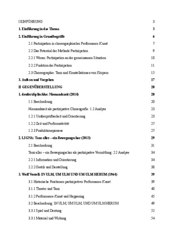 Bild:  Teilnahme in Bewegung Inhaltsverzeichnis