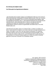 Bild:  Die Erfahrung des digitalen Spiels Abstract