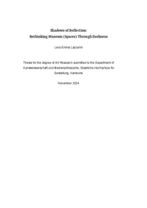 Bild:  Shadows of Reflection: Rethinking Museum (spaces) through Darkness. Title page