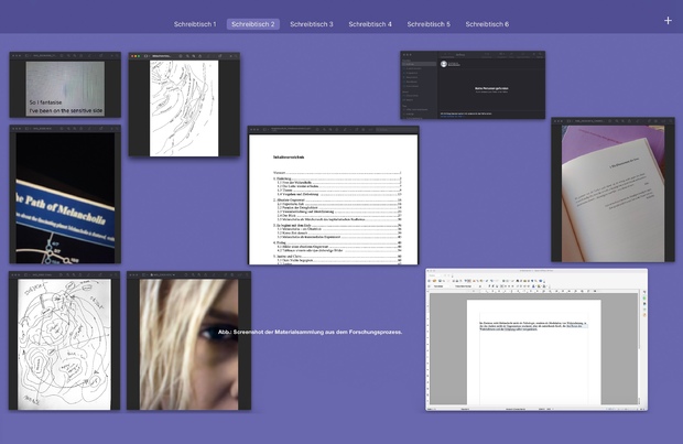 Picture: Screenshot der Materialsammlung aus dem Forschungsprozess