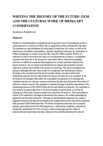 Bild:  Writing the History of the Future. Abstract